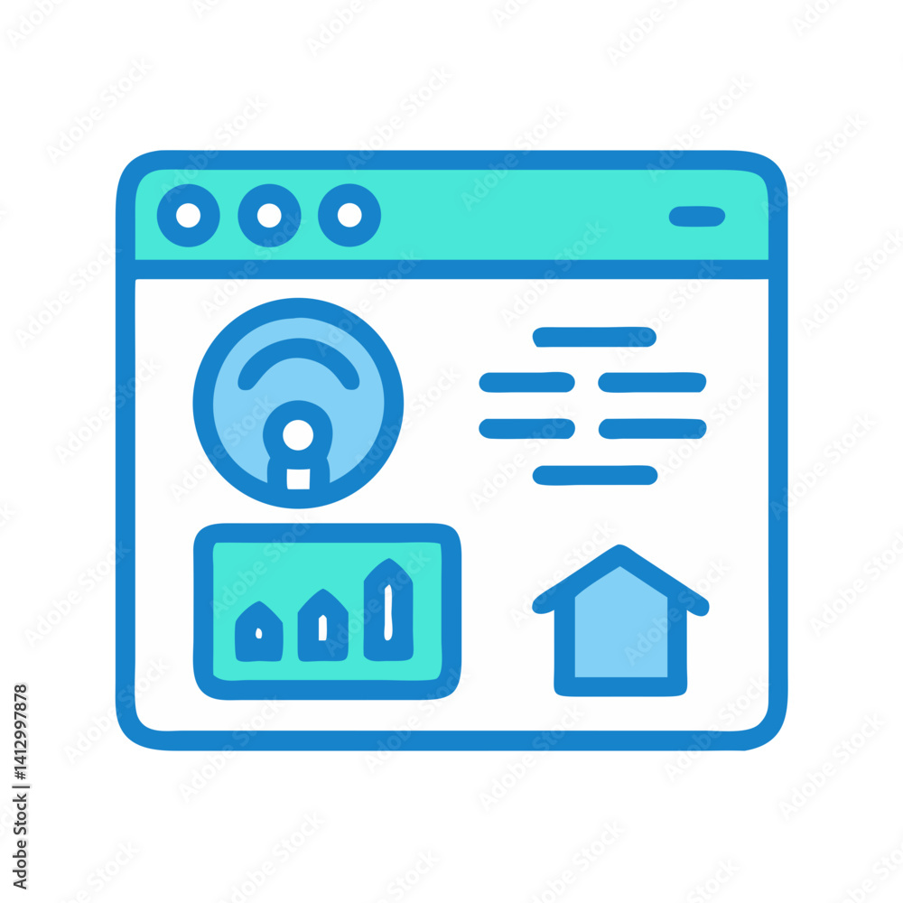Poster control dashboard icon representing smart home