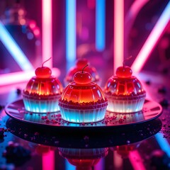Neon Dessert Glow,ai generated