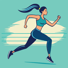 Woman Running Fitness Exercise Sporty Active Lifestyle