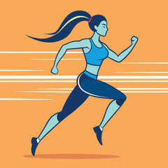 Woman Running Fast Activewear Fitness Exercise Sport