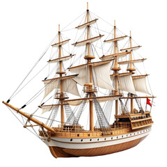 Fototapeta premium sailing ship isolated on white