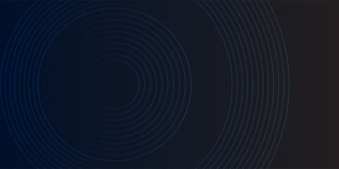 Blue abstract background with glowing circles. Swirl circular lines pattern. Geometric spiral. Twirl element. Modern graphic design. Futuristic technology concept.