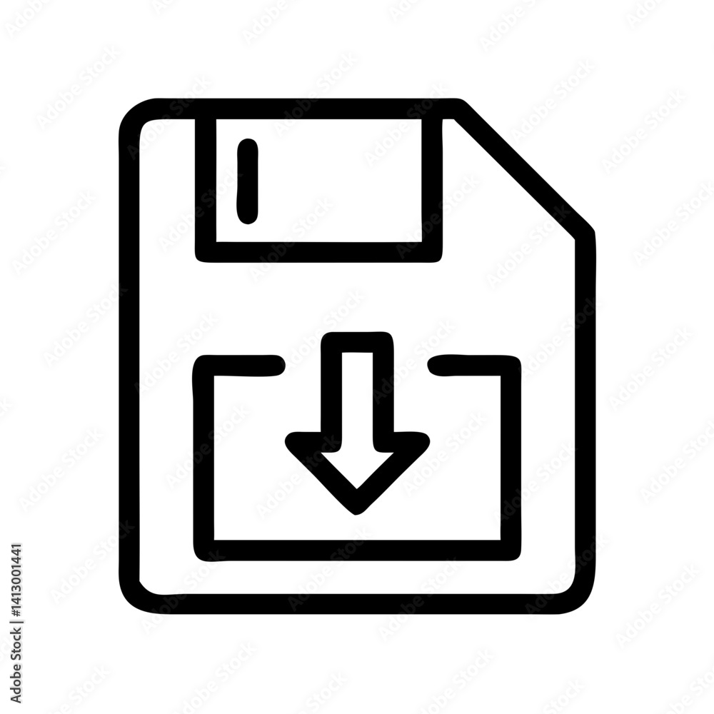 Aufkleber Download Button Icon Representing File Save Action