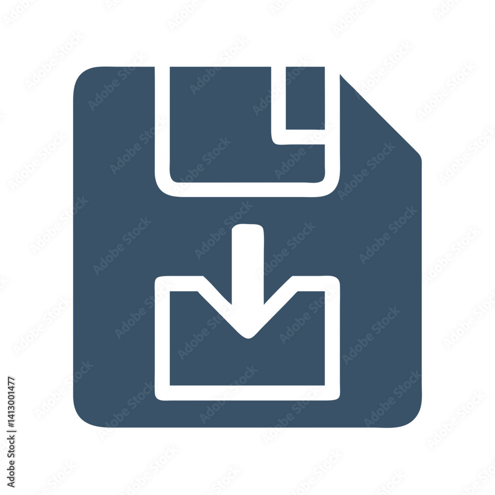 Aufkleber Download Button Icon Representing File Save Action