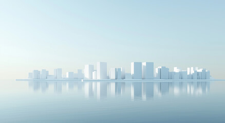 Fototapeta premium Modern minimalist architecture on the water