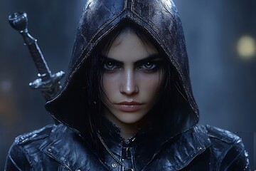 Female warrior portrait game character