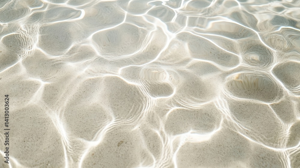 Poster serene ocean surface creating abstract patterns of white foam and gentle ripples in morning light pe