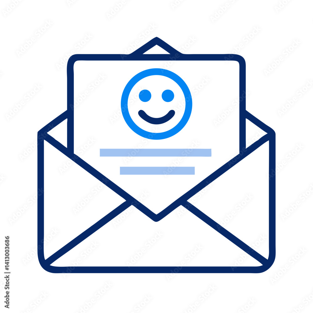 Poster email with smile icon representing positive survey feedback