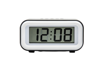 Electronic Alarm Clock Showing Time Readout on Display.