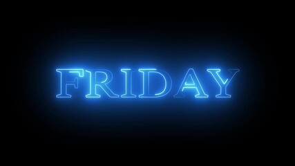 neon friday text animation