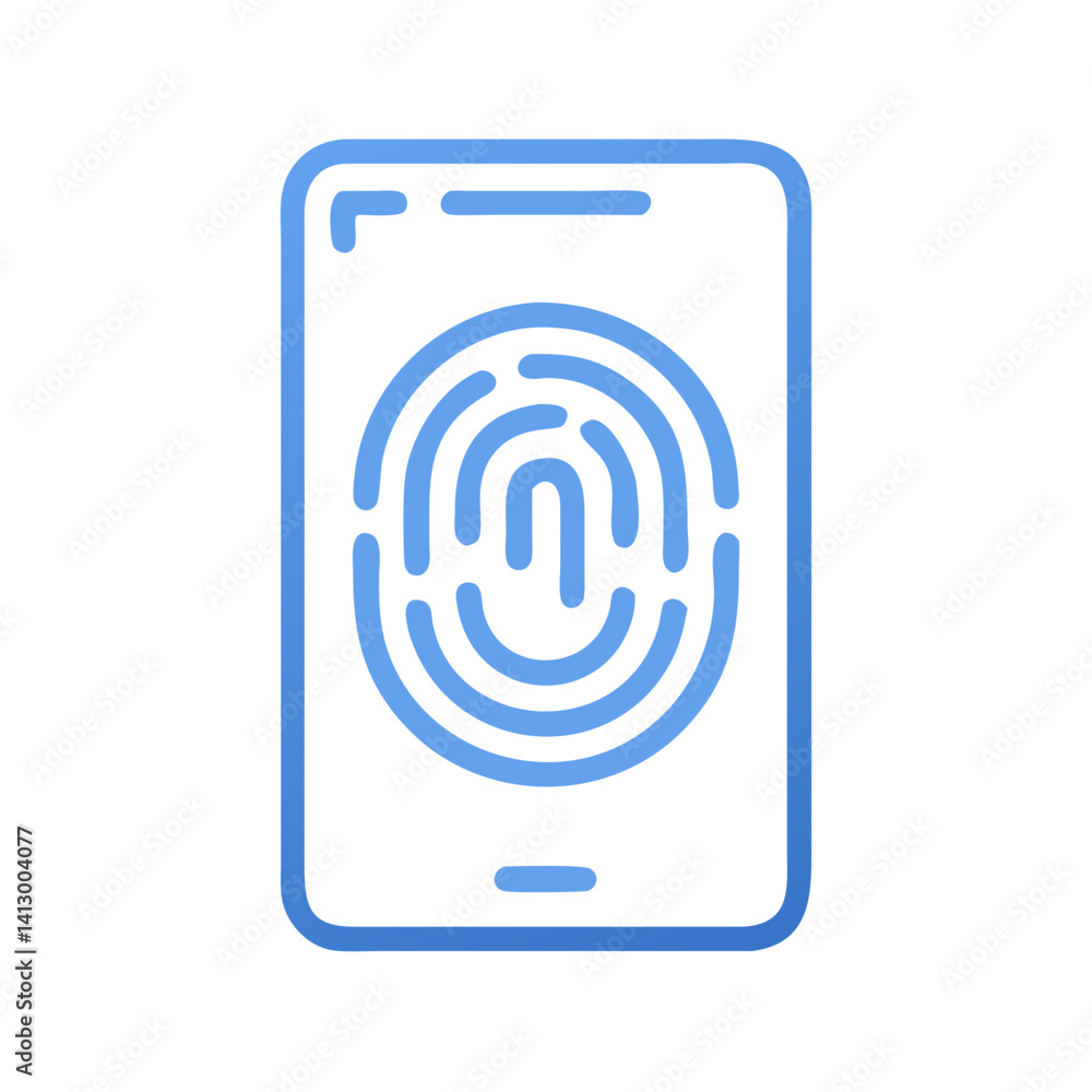 Poster fingerprint scanner icon representing biometric identification