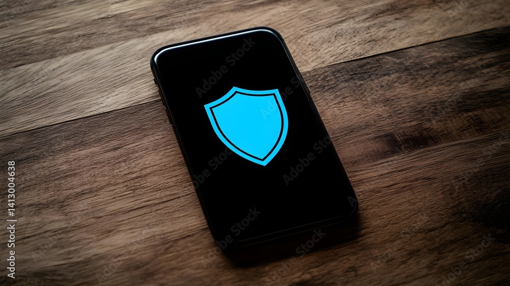 Poster phone security icon display digital technology mobile environment modern design visual concept