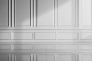 Simple interior design with white walls and floors