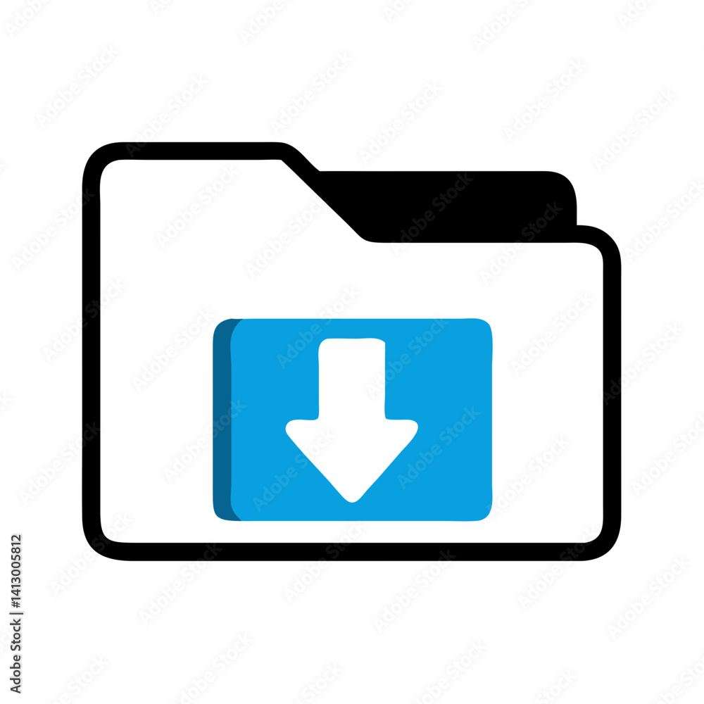 Poster folder download icon representing directory file access