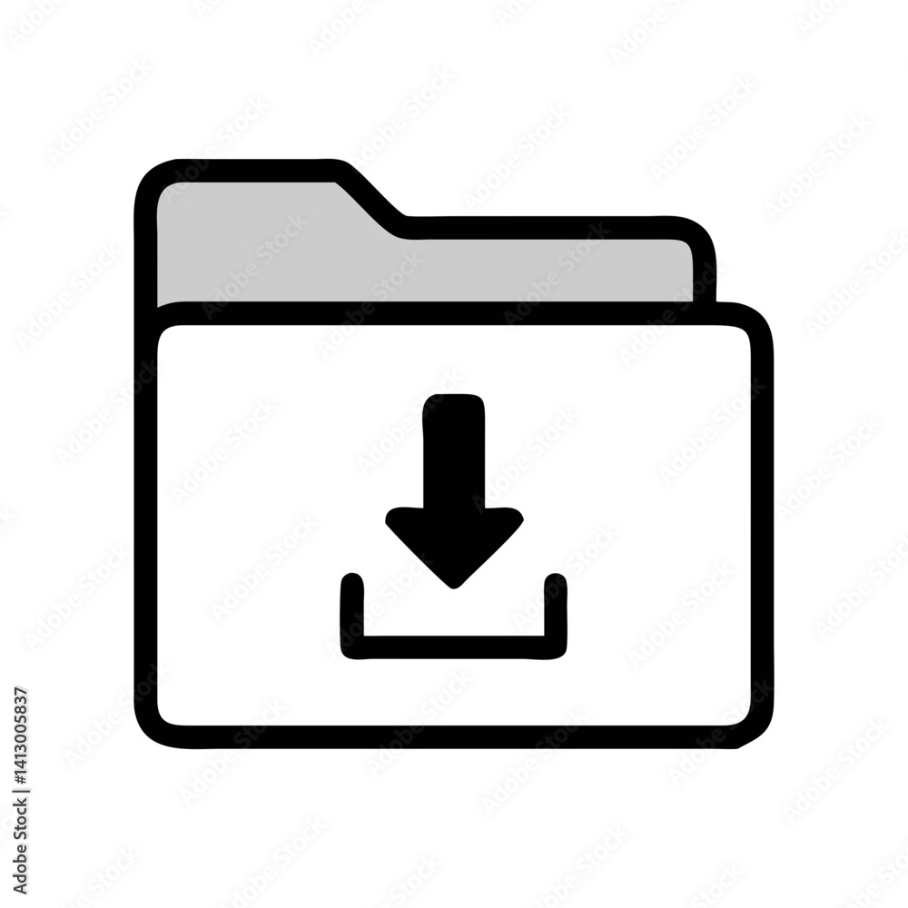 Aufkleber Folder Download Icon Representing Directory File Access
