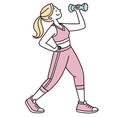 Young Woman Lifting Weights Fitness Exercise Workout