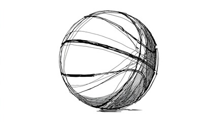 Obraz premium Basketball Illustration Sketch: Line Art Design for Active Lifestyle and Youth Basketball Competitions