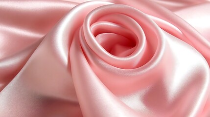 Obraz premium Elegant rose pink satin fabric folded in a soft, flower-like shape texture