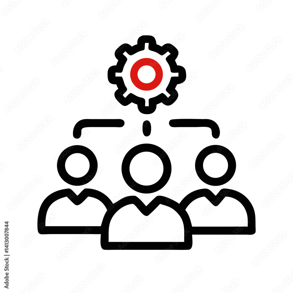 Aufkleber group icon representing team or workforce collaboration
