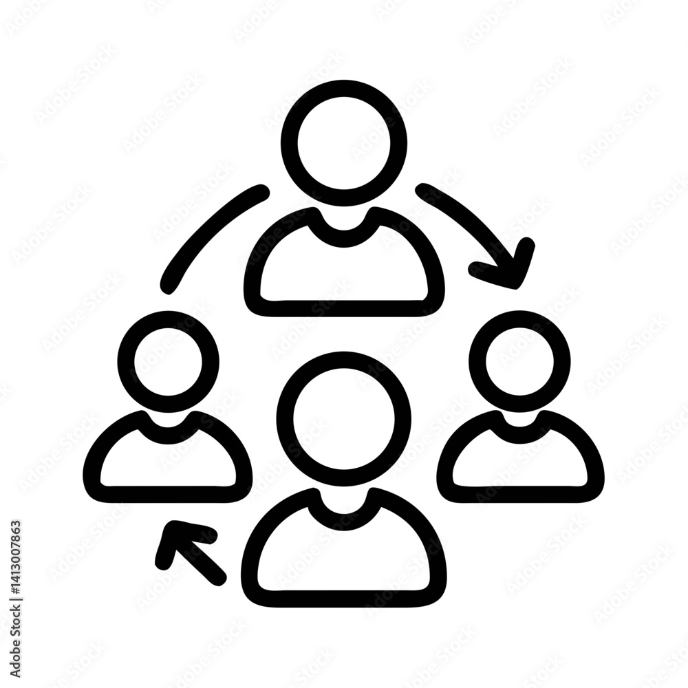 Aufkleber group icon representing team or workforce collaboration