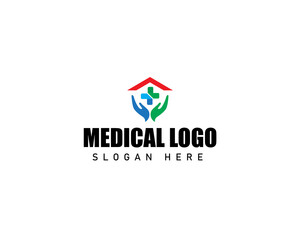 House Care logo design template, Medical House logo vector