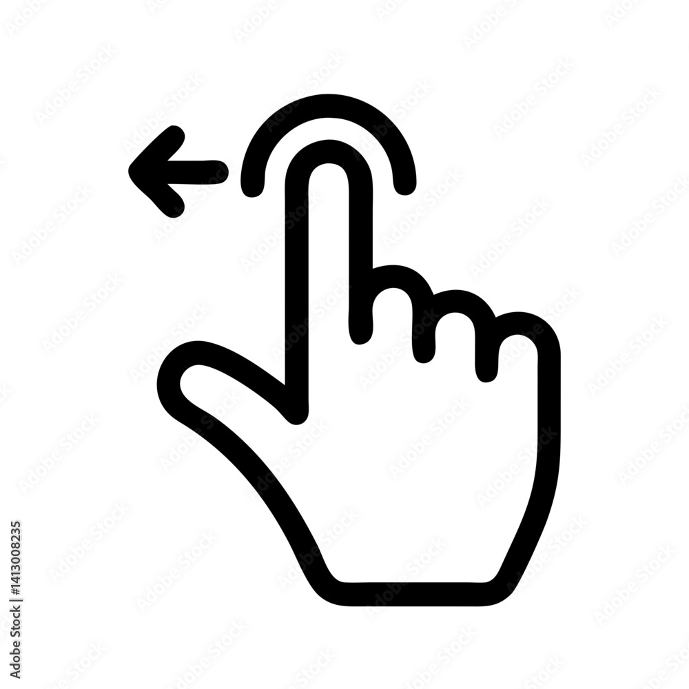 Poster hand swipe icon representing touch gesture action