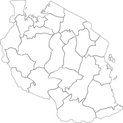 Obraz premium Outline map of tanzania vector illustration 