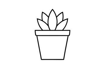 Haworthia Cooperi Succulent Potted Plant Flat Icon

