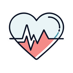 Heart with Pulse Icon &ndash; Cardiovascular Health and Medical Symbol