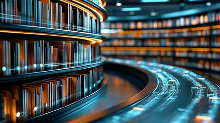 A glowing path made of books, apps, and digital light, representing lifelong learning and positive educational innovation.