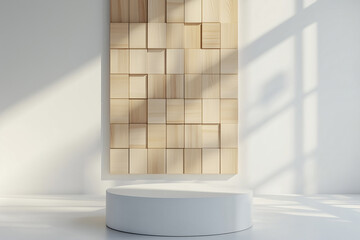 Simple wooden background display stand