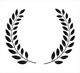 Obraz premium Decorative black Laurel wreath Circle vector design on white background