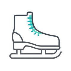 Ice Skating Boot Icon – Figure Skating or Speed Skating Symbol