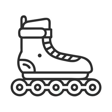 Inline Skate Icon &ndash; Rollerblading Equipment and Sport Symbol