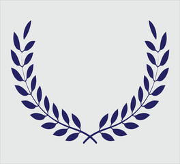 Coloring laurel wreath floral heraldic graphics element design on light background