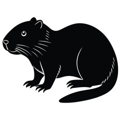 Cute Otter silhouette minimalistic vector art illustration