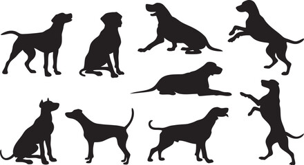 dog silhouettes vector