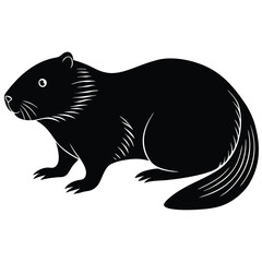 Cute Otter silhouette minimalistic vector art illustration