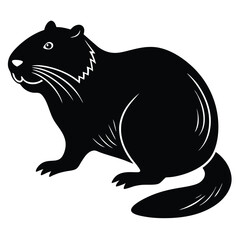 Cute Otter silhouette minimalistic vector art illustration