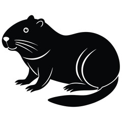 Cute Otter silhouette minimalistic vector art illustration