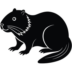 Cute Otter silhouette minimalistic vector art illustration