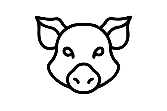 recommend clip art: Pig Head Icon – Minimal Line Art Pork Animal Vector
                    
                    