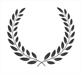 Laurel branch Laurel wreath icon create on white background