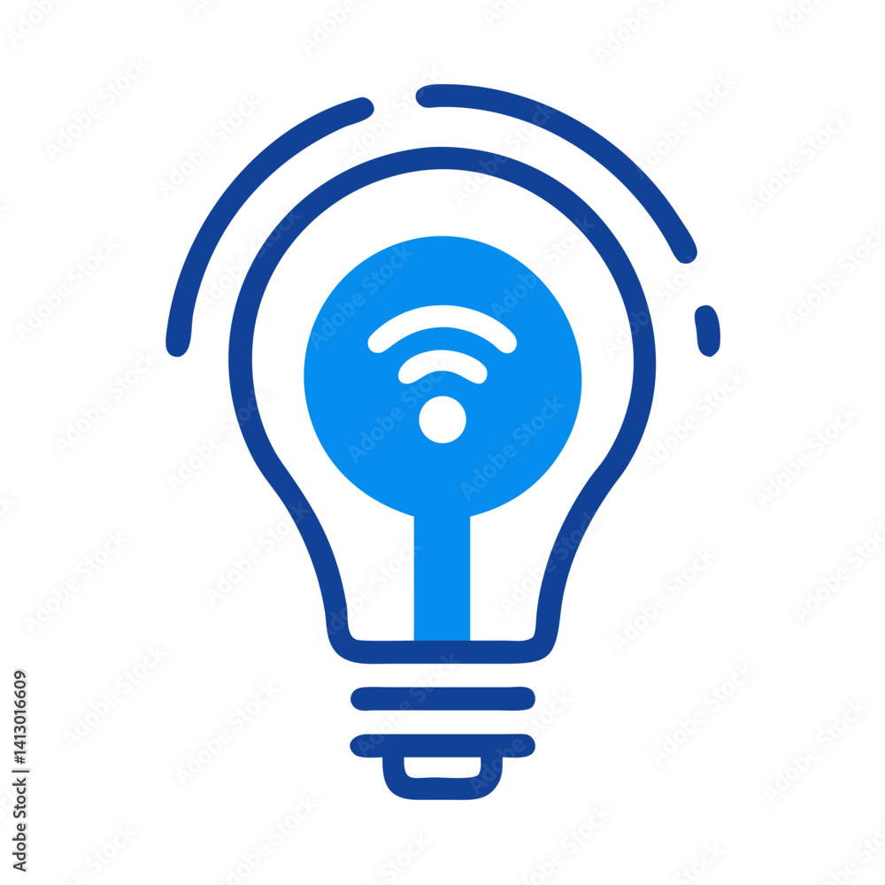 Aufkleber Light Bulb Icon – Smart Lighting Control Symbol for Automation and Technology