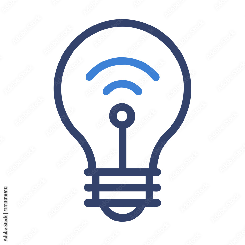 Poster Light Bulb Icon – Smart Lighting Control Symbol for Automation and Technology