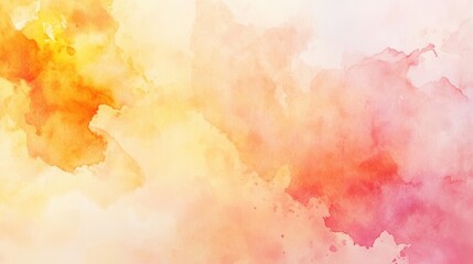 Obraz premium Soft Abstract Watercolor Background Blending Apricot, Pastel Pink, Orange, and Yellow Hues for a Delicate, Dreamy Artistic Vibe