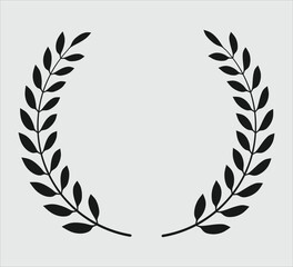 Laurel branch Laurel wreath icon create on white background