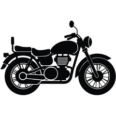 Obraz premium Royal Enfield motorbike Silhouette vector illustration, Motorbike Silhouette vector
