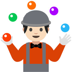 Juggler Emoji with Light Skin Tone and Black Hair
