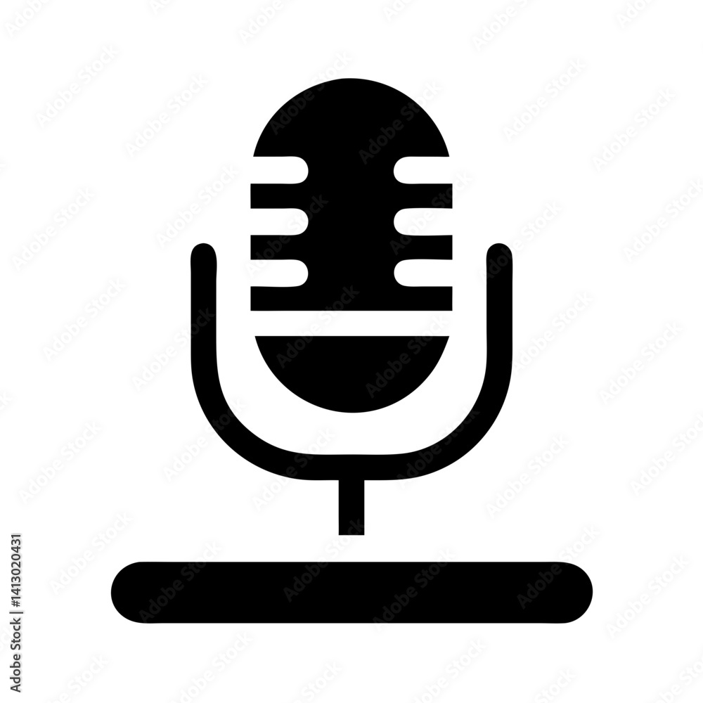 Poster Microphone Icon Representing Voice Input or Record
